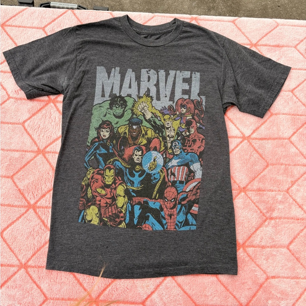 Marvel Heroes Charcoal Graphic Tee